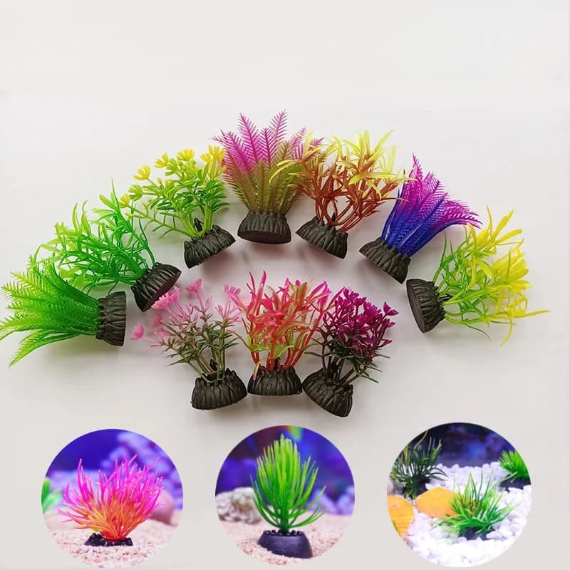 10 pieces simulation water grass aquarium artificial algae decorations plants ornament diy aquarium landscape accessories