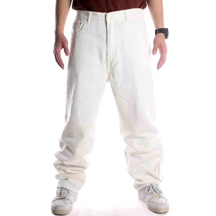 Big Size 70kg Mens Ricamo Jeans oversize Hip Hop Allentato Bianco Baggy Jean Pantaloni Uomo Rap Street Uomo Denim Punk Pantaloni Hombre