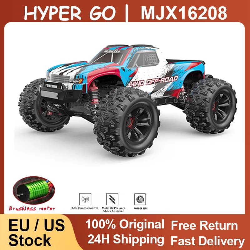 MJX16208 1/16 RC Auto 70KM/h Brushless 2.4G 4WD Auto da corsa Off-Road Telecomando RC Truck Hobby Toy