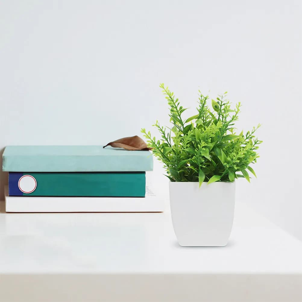 2Pcs Fade Resistant Artificial Bonsai Trees Natural Style Fake Plants for Indoor Decor Small Potted Greenery Desk Shelf