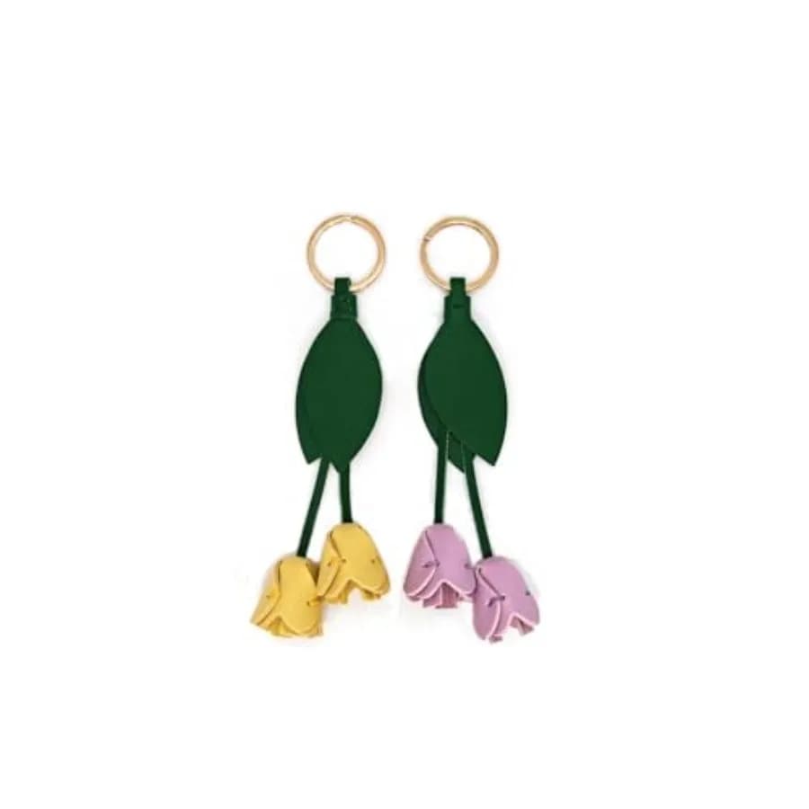 2026 New Arrival2Pcs Leather Leaf Flower Keychain, Bohemian Accessory Cute Keychain, Portable Key Ring Charm For Women Wallet Pendant