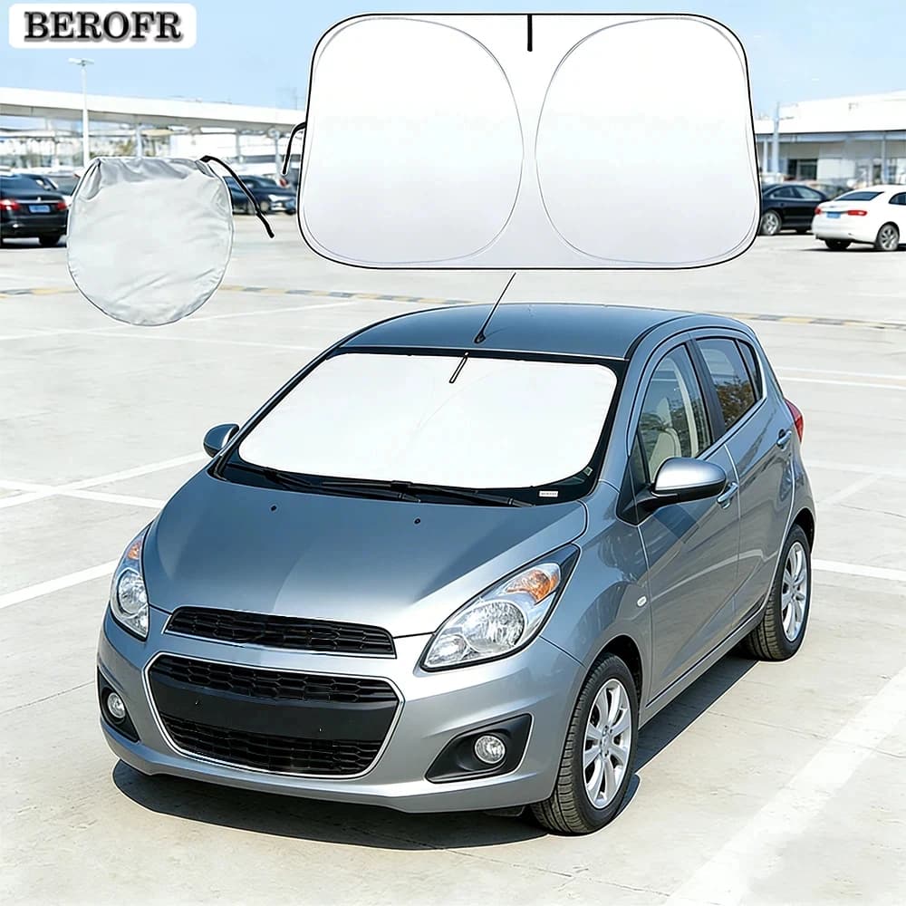 Car Windshield Sun Shade For Chevrolet Spark 2013-2023 Sunshade Sun Visor Protector Foldable Blocks UV Rays