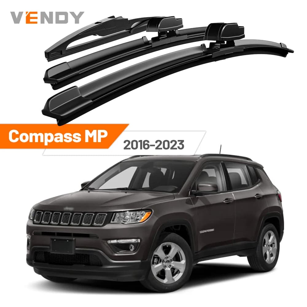 Set di Spazzole Tergicristallo Anteriori e Posteriori per Jeep Compass MP 2016-2023 2017 2018 2019 2020 2021, Accessori per Parabrezza