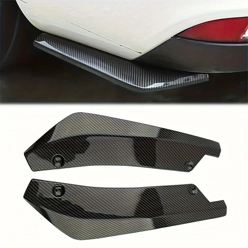 Set di divisori per diffusore per labbro paraurti posteriore per auto ABS durevole Installazione semplice con viti incluse Migliora l'aspetto sportivo Adatto a tutti i modelli
