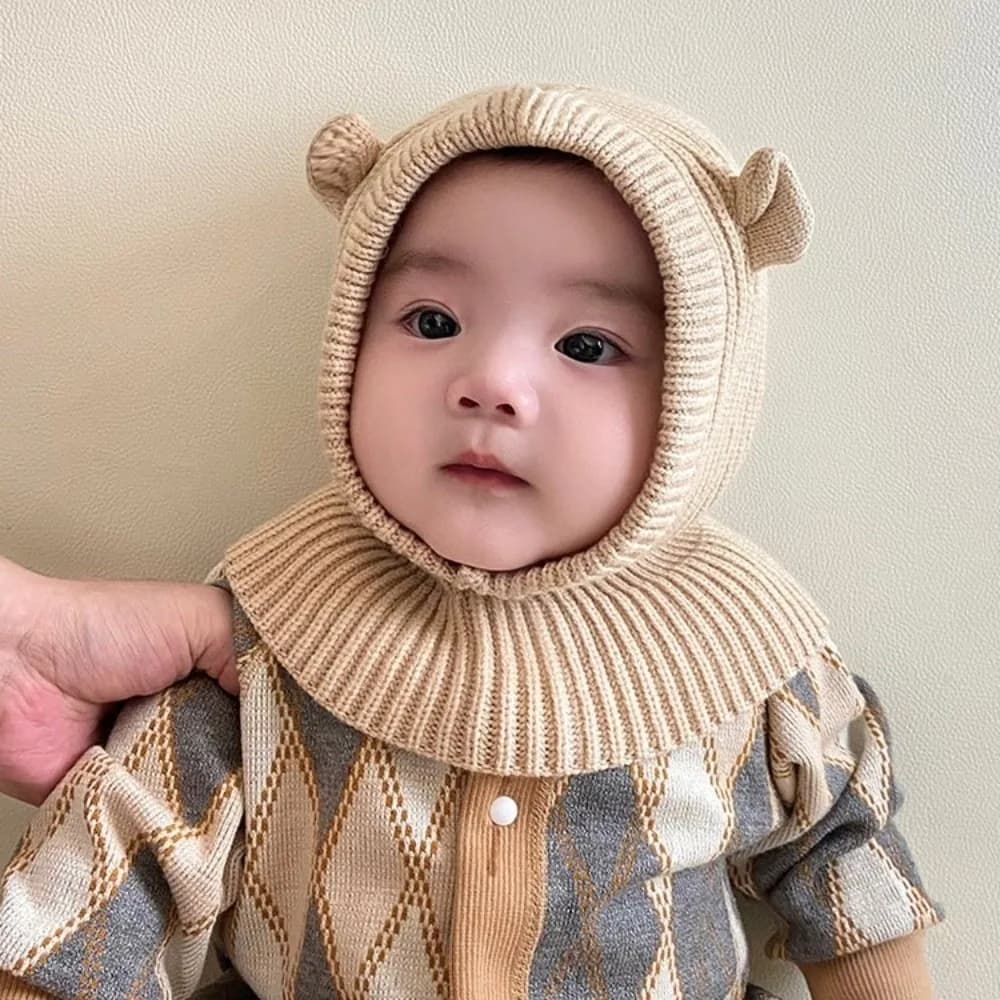 New Cute Big Eyes Pullover Cap Warm Windproof Beanie Hat Coldproof Ear Protection Hat Autumn and Winter