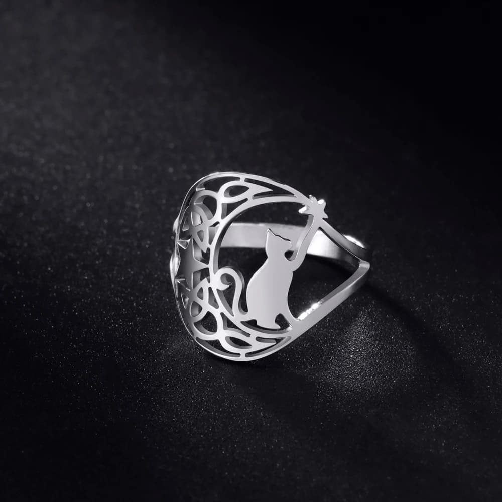 COOLTIME Celtics Knot Moon Cat Rings for Women Kitten Pick Star Stainless Steel Rings Jewelry Gift 2026 New In
