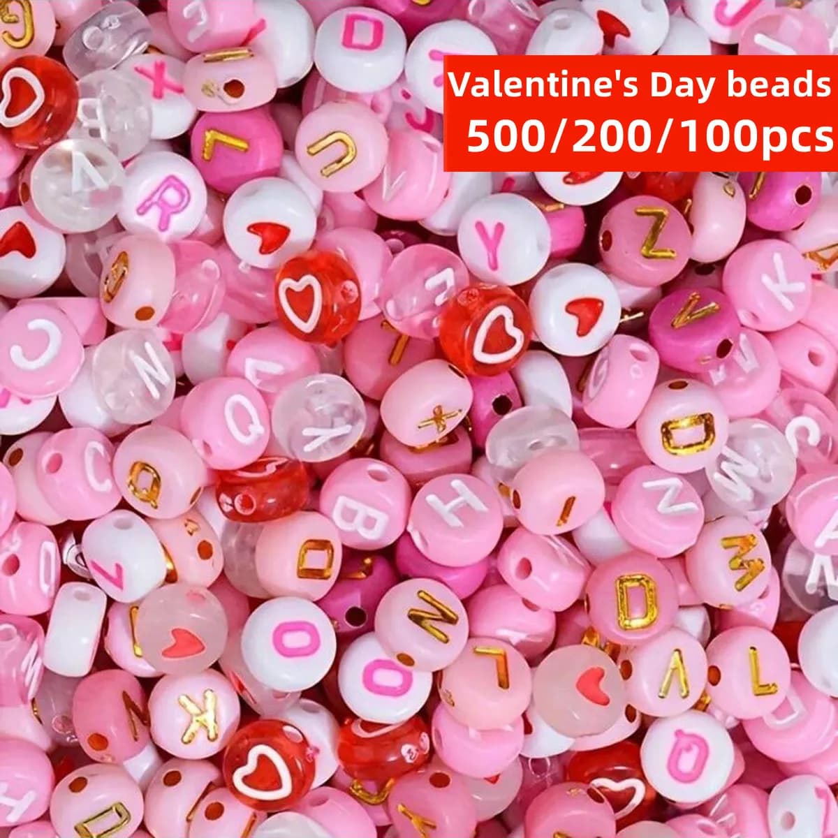 500/200/100 pezzi 7mm Stile Casuale Rosa, Colori di San Valentino, Per Produzione di Collane Bracciali Gioielli, Perline e Assortimenti di Perline