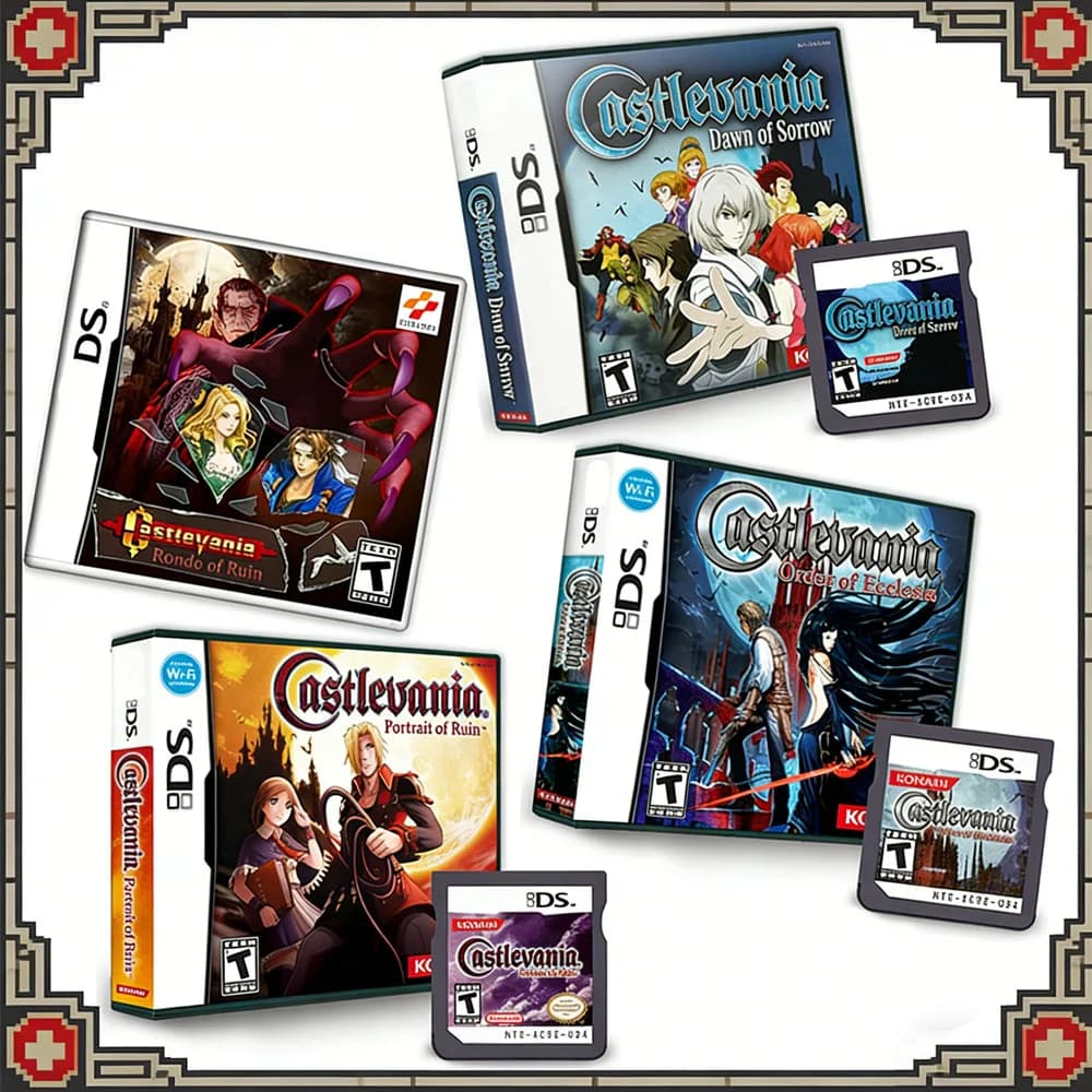 Castlevania: Order Of Ecclesia/Portrait Of Ruin/Dawn Of Sorrow Scheda di Gioco DS Versione R4 per DS 3DS