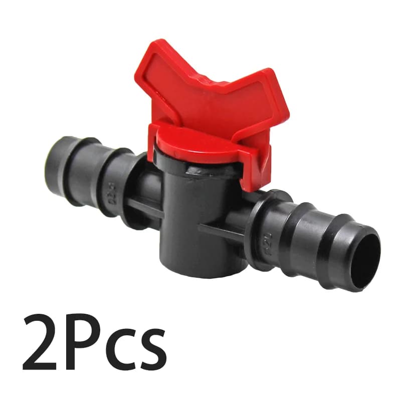 Ball valve interception switch in line with 2-piece ball valve with fork connector for flexible pipe for watering Aquarius Garden Plastic