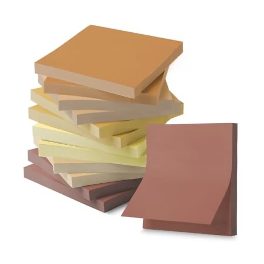 Blocchetti Adesivi 7,6x7,6 cm, 12 Pacchi, 600 Fogli, Note Adesive Marroni Vintage, Blocchetti Autoadesivi Perfetti per Ufficio, Scuola, Casa, Studio