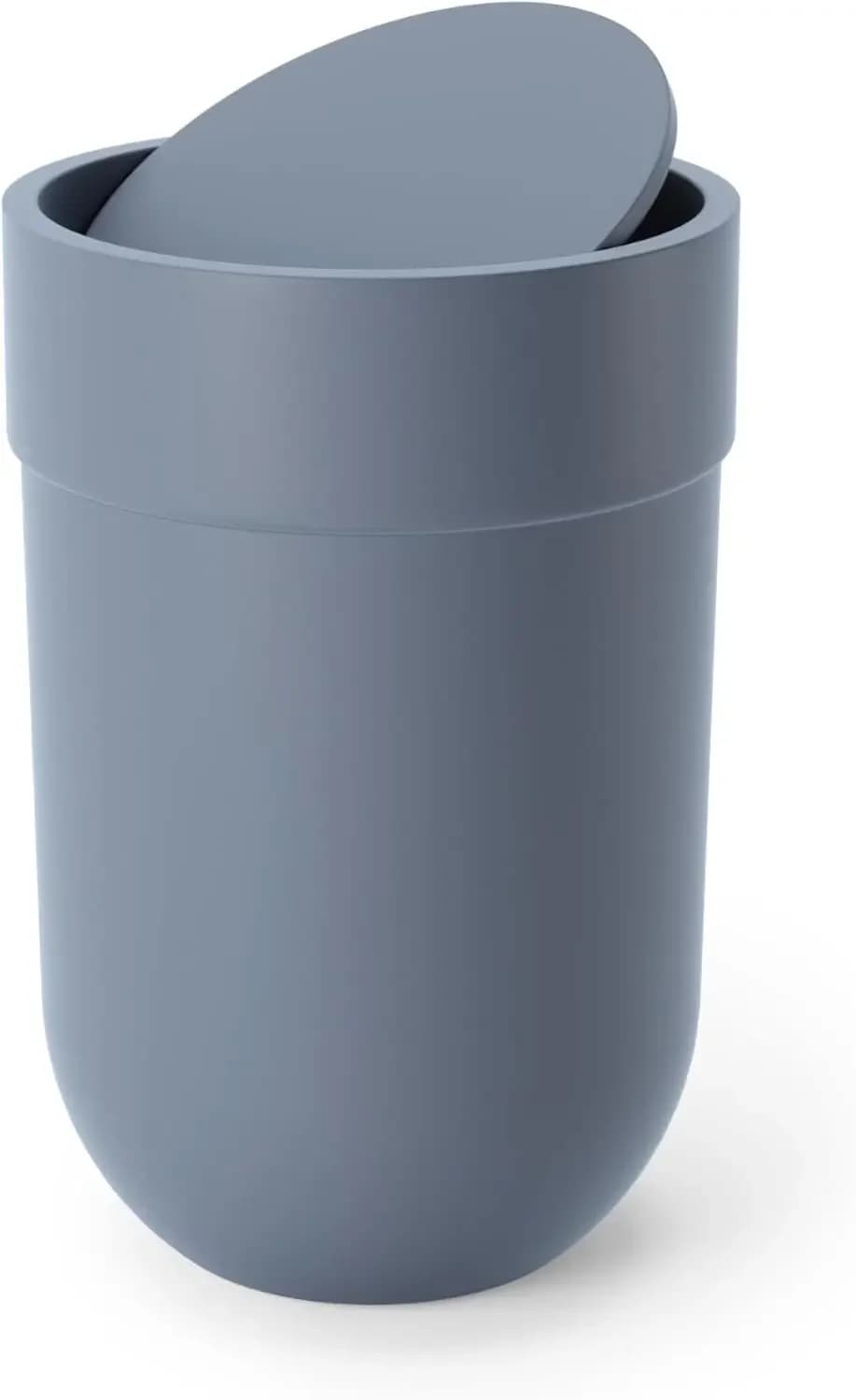 Piccolo Cestino Blu Ardesia con Coperchio per Bagno