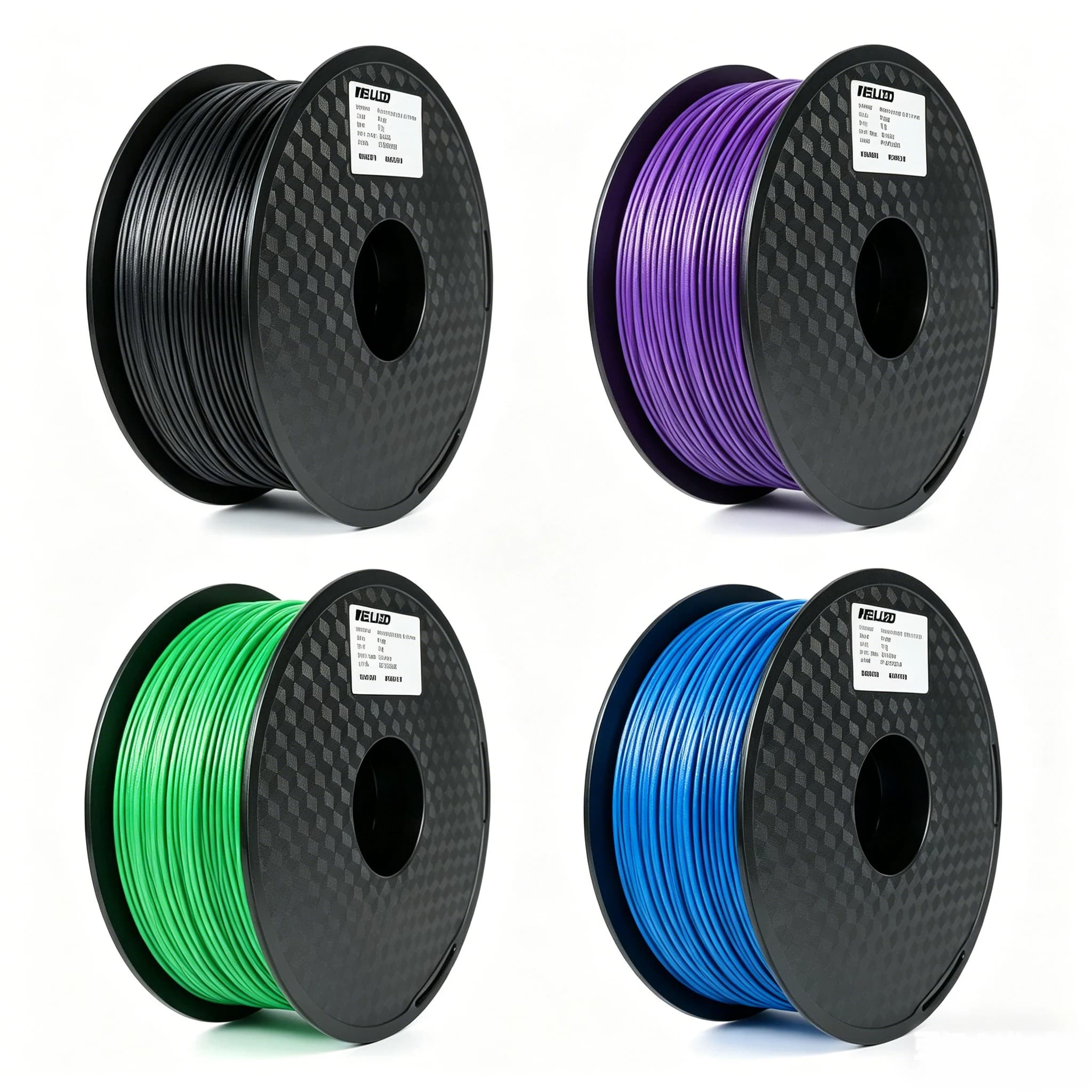 Filamento per Stampante 3D in Fibra di Carbonio PLA da 1Kg, Materiale per Stampa 3D 1.75 mm, Colori Nero, Viola, Blu, Rosso