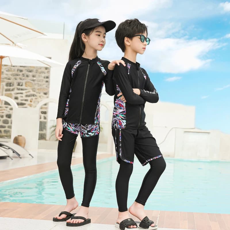 Nuovo Set Costume da Bagno 2026 per Bambini e Bambine, Maniche Lunghe e Pantaloni, Protezione Solare, Asciugatura Rapida, per Surf e Vacanze