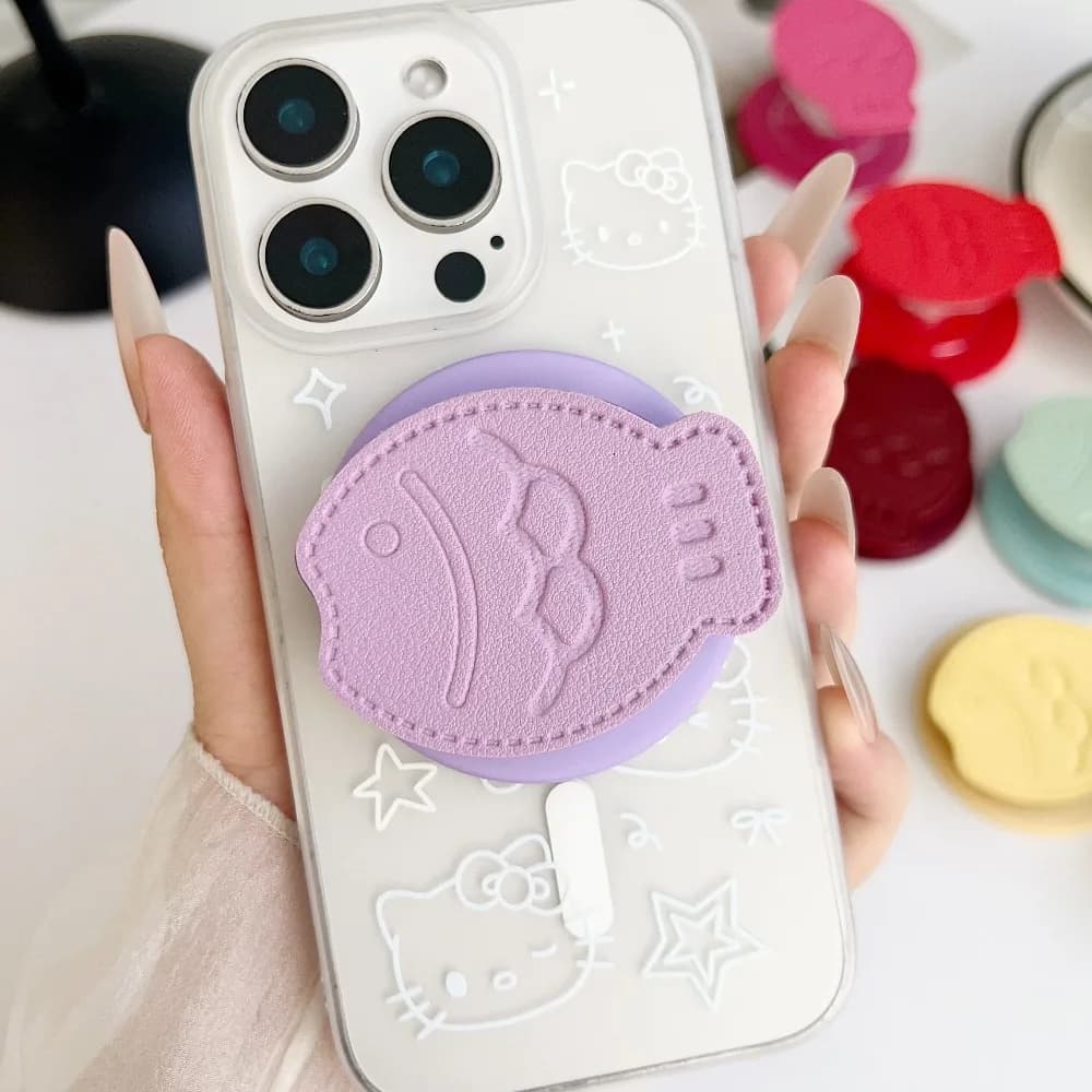 Coreano carino pesce 3D per impugnatura per telefono Magsafe Tok supporto per IPhone Motorola Google supporto pieghevole magnetico divertente universale