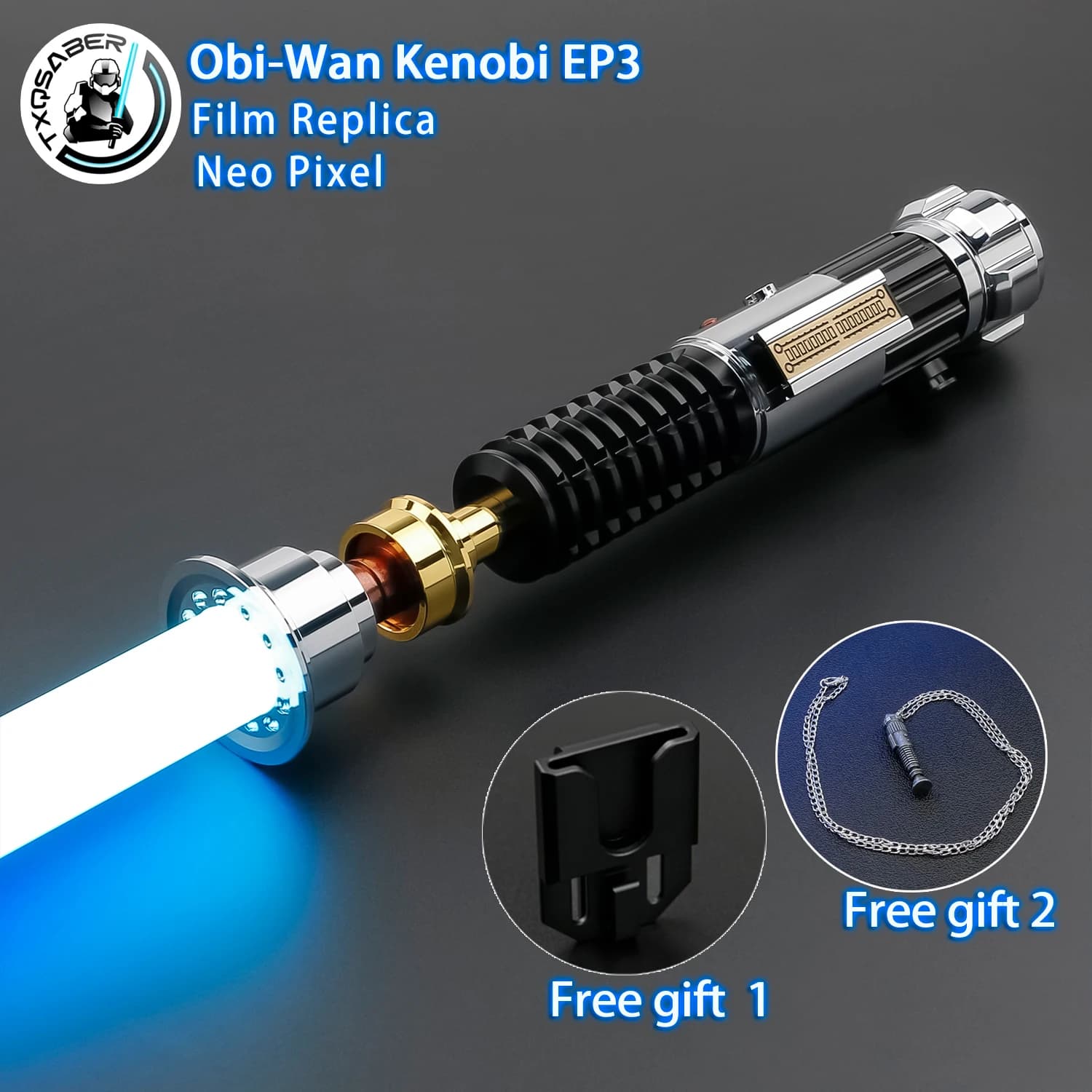 TXQ Obi-Wan Kenobi EP3 Lightsaber New Pixel SN Proffie Sword with Led Blade SD Card Metal Handle Jedi Heavy Dueling Laser