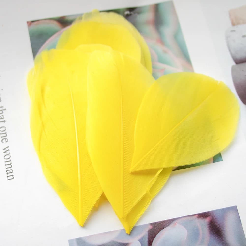 100PCS Leaf‑Shaped Goose Feather 5‑8CM Handcraft Supply DIY Earrings Hair Headdress Flower Dreamcatcher Ornament Decoration