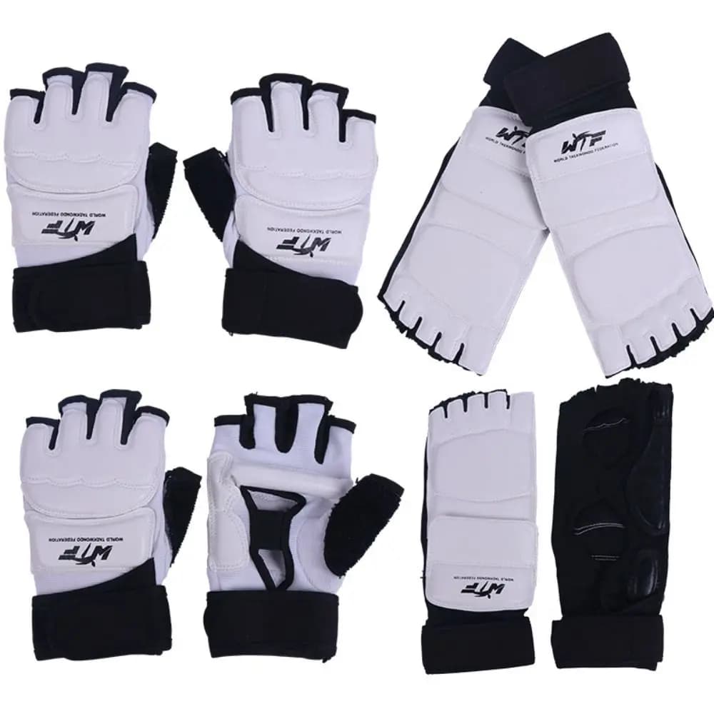 Half Finger Boxing Gloves PU Leather Karate Muay Thai Training Workout Gloves Foot Protector Punch Bag Training Gloves