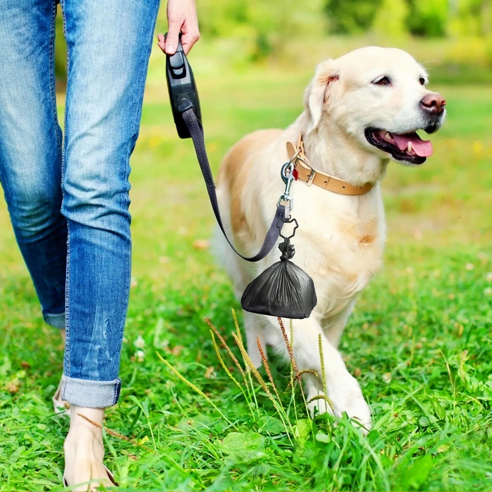 10 Pezzi Porta Sacchetti per Rifiuti Canini, Supporto Mani Libere, Spessore Robusto, Clip Anti-Strappo e Anti-Rottura, Utilizzabile su Guinzaglio, Passeggino, Bicicletta