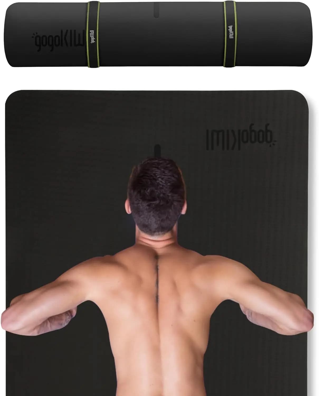 Tappetino antiscivolo per fitness ed esercizi (72"L X 36"W) con indicatori di allineamento per yoga, pilates, esercizi a terra