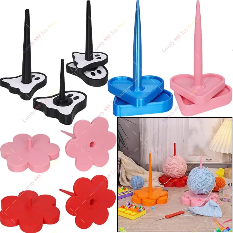 Porta filato per fiori Strumenti per maglieria rotanti Accessori per uncinetto per principianti Supporto per filo per cucire Bobina per avvolgitore di palline di lana