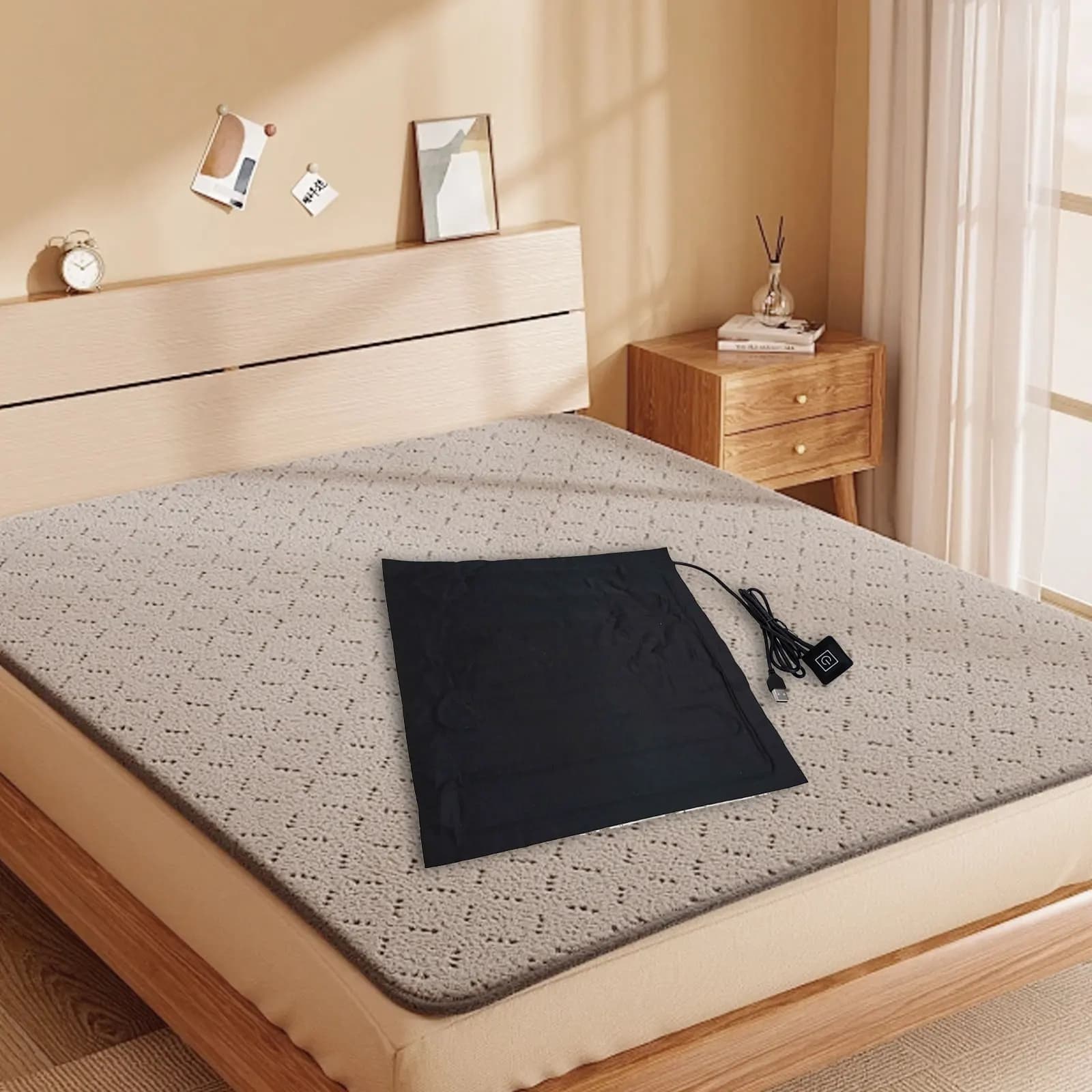 Coperta Riscaldante Regolabile 5V, Area di Riscaldamento Confortevole e Accogliente, Facile Controllo, Materiale Isolante sul Retro, Ideale per Dormitorio
