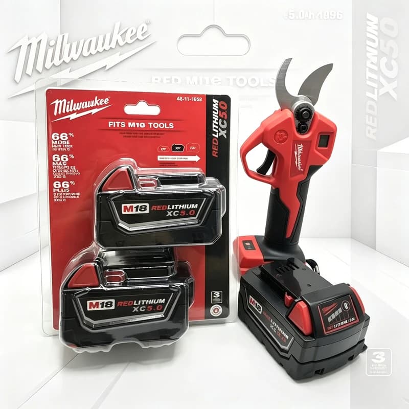 Batteria di ricambio agli ioni di litio Milwaukee M18 6.0Ah, per cesoie da potatura Milwaukee M18 48-11-1815 48-11-1850
