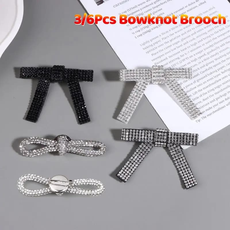 3/6 Pezzi Spilla a Fiocco con Strass Lucidi alla Moda, Accessori per Abbigliamento, Borse, Scarpe e Creazione di Gioielli Fai da Te