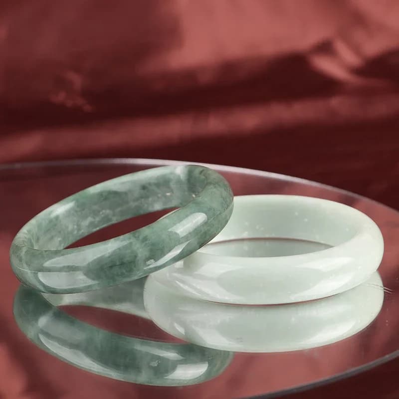 Bracciale rigido in giada verde, accessori di alta gioielleria, regali per le donne