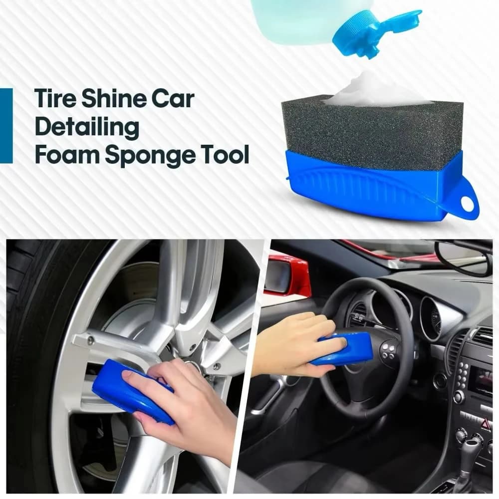 SEAMETAL Car Wheel Polishing Ceretta Sponge Brush ABS Car Tire Washer Cleaning Brushes Contour Details Medication Pad