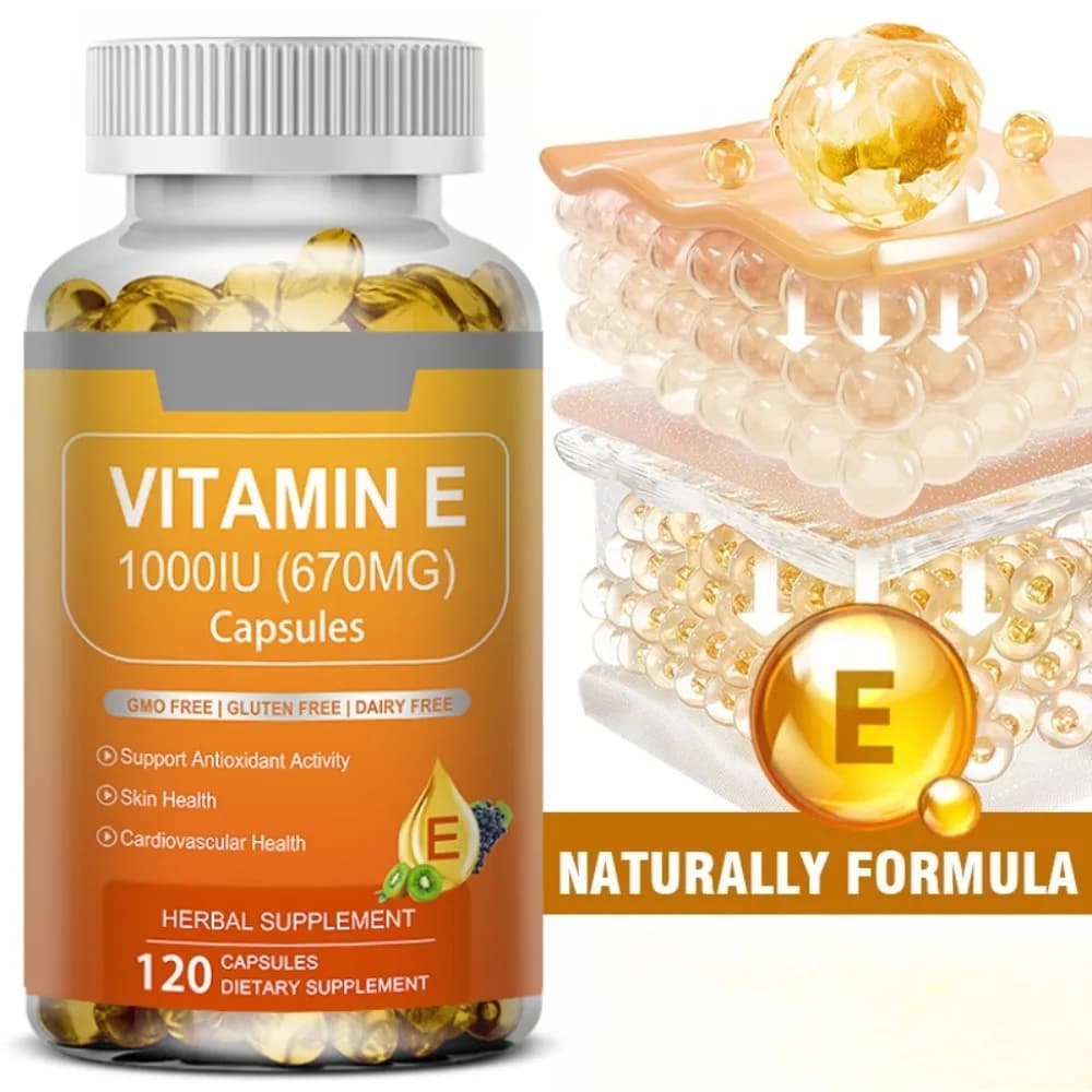 Vitamin E 670 Mg (1000 IU) - Natural Dietary Supplement Antioxidant, Skin, Immune System Support, Gluten Free, Vegen