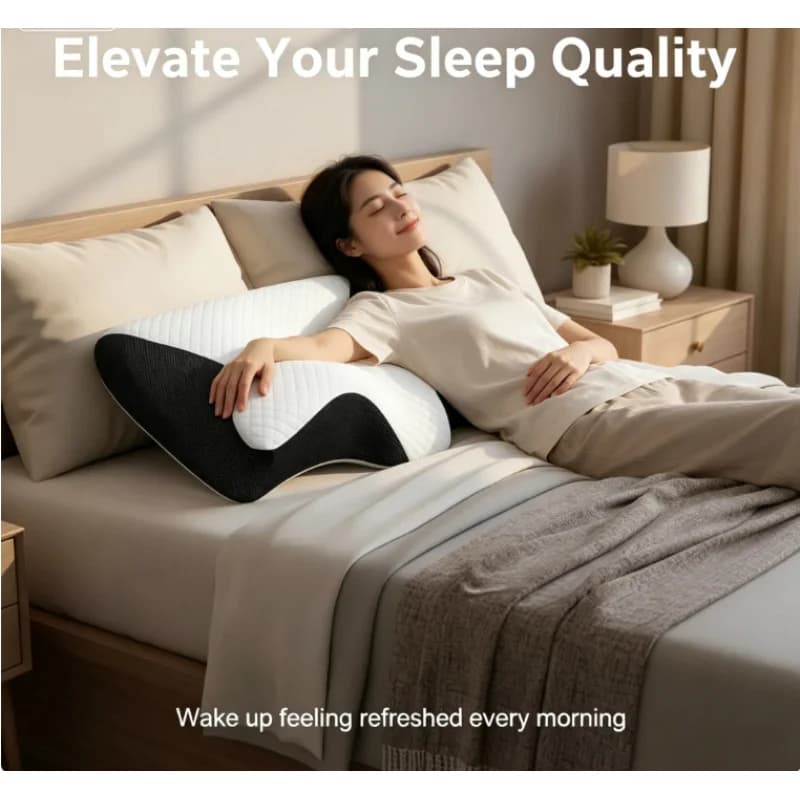 Cuscino Cervicale a Forma di Farfalla in Memory Foam a Lento Ritorno, Cuscino Ortopedico per Massaggio del Collo per un Sonno Confortevole