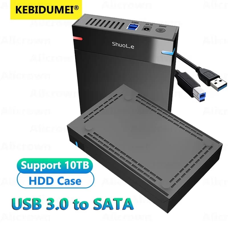 Custodia per HDD 3.5 2.5 Adattatore da SATA a USB 3.0 Lettore per custodia per disco rigido esterno per custodia per HDD da 5 Gbps 10 TB Custodia per HDD HD 3.5 per PC