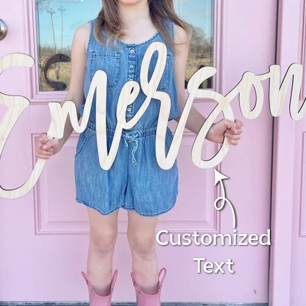 1pc Personalized Wooden Name Sign Customized name, wooden souvenir Wedding, party, baby baptism, family housewarming gifts