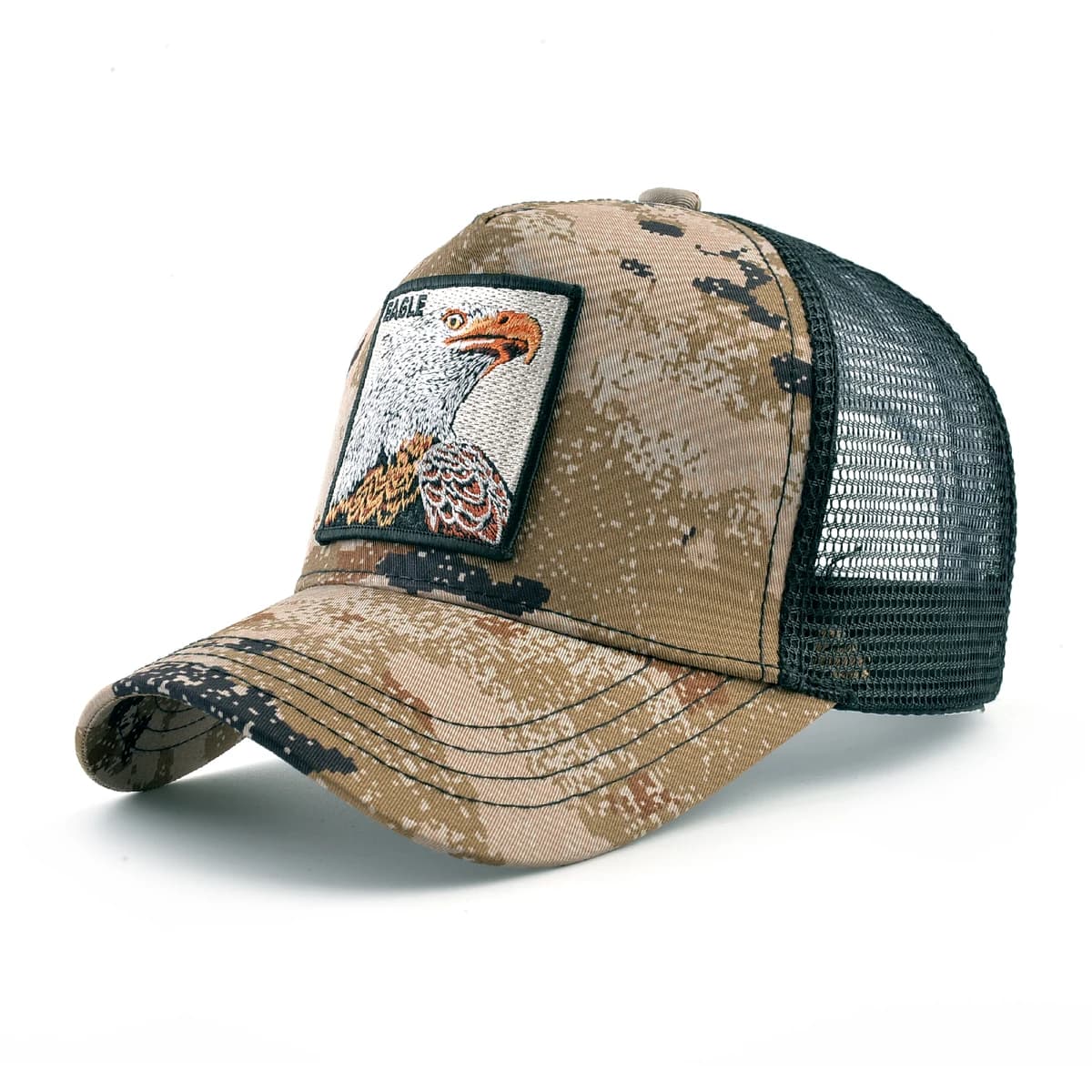 Berretto da baseball mimetico con ricamo aquila patch quattro stagioni cappello con visiera snapback per uomo moda berretto da camionista hip-hop da donna