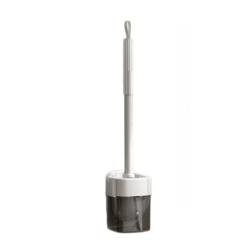 36cm Toilet Brush with Wall Mounted Holder for Bathroom Organization Drip Tray 360 Degree Cleaning Head No Drill