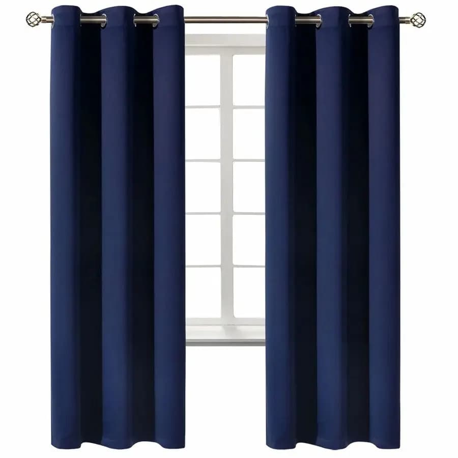 Darkening curtains for living room with eyelets, thermoinsulating, bedroom obscurant, set of 2 panels 42 x 72 inches, N