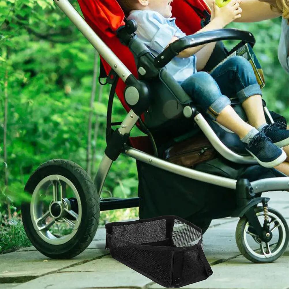 2 Pezzi Borsa Organizer Universale in Rete per Passeggino, Rete Portaoggetti Staccabile da Appendere per Pannolini, Snack, Oggetti Essenziali, Viaggi e Auto