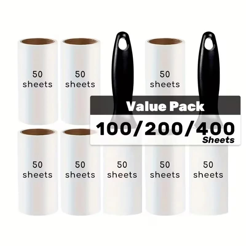 [Extra Sticky Lint Roller] Extra Sticky Lint Roller | 400/200/100 Sheets, Pet Hair Remover Roller, Lint Roller Refills, Tearable
