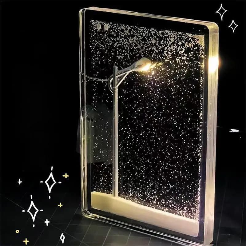 Scena di neve creativa Decorazioni da scrivania fai-da-te Lampioni notturni per regali di Natale Artigianato Lampada da notte innevata Decor Lampioni notturni