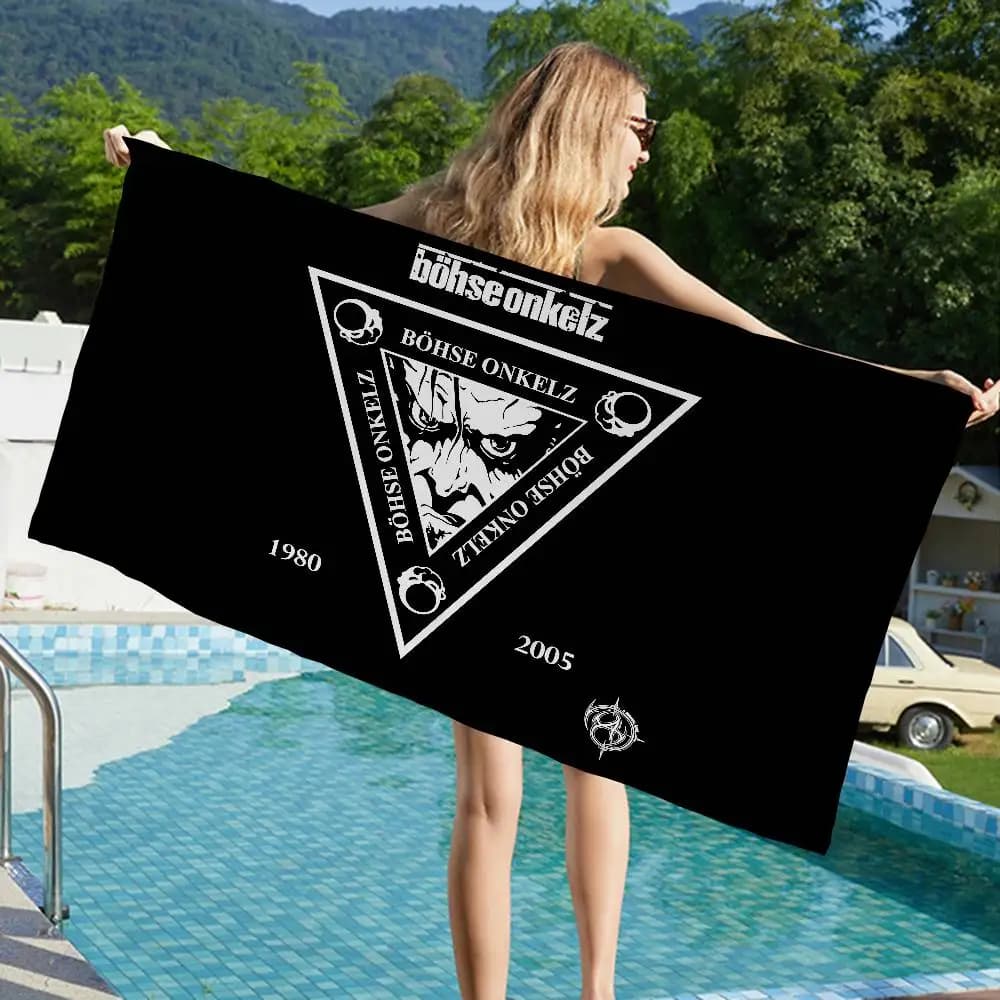 Teli mare in microfibra Big Microfiber B-Bohse O-Onkelz, ad asciugatura rapida, per spiaggia, piscina, viaggi, nuoto, yoga