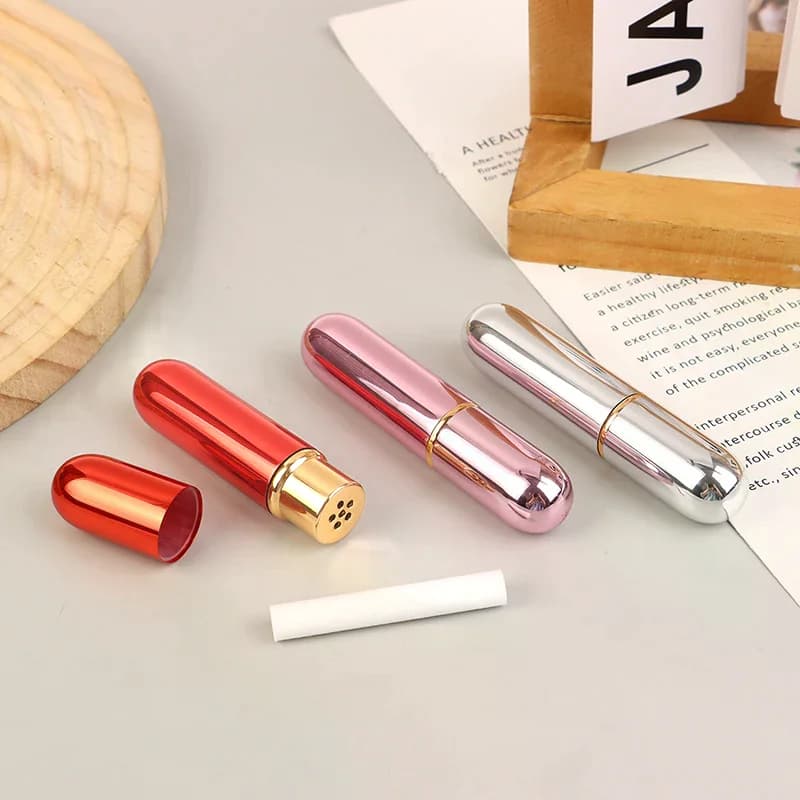 1 inalatore nasale per oli essenziali, aromaterapia, tubi vuoti in alluminio da 5 ml, flaconi ricaricabili con stoppini di ricambio