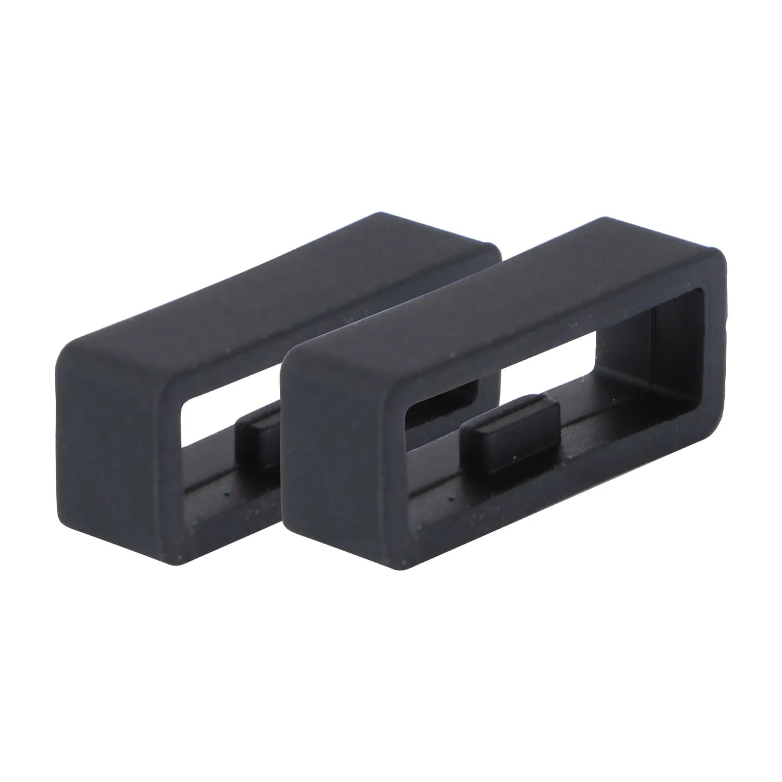 2Pcs Premium Silicone Watch Band Ring Loop Replacement Strap Holder Soft Sturdy Comfortable for Smartwatch Bands 22Mm Id Black