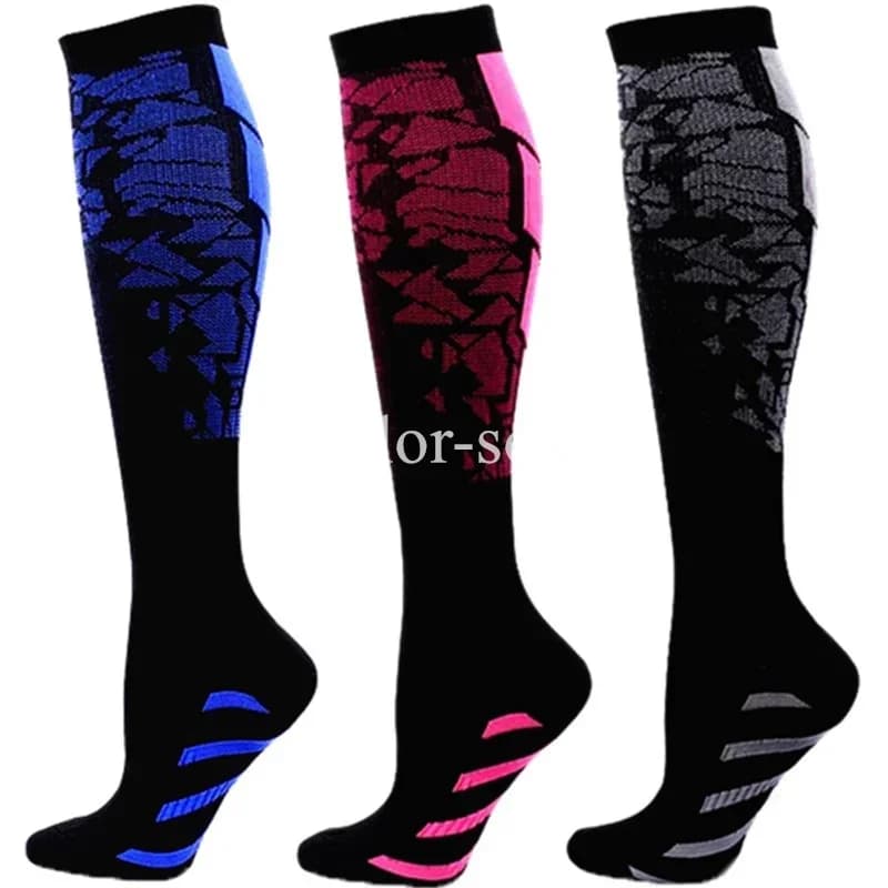 3 paia di calzini a compressione per uomo e donna, calzini da corsa con stampe floreali, comodi calzini sportivi anti-fatica, vendite all'ingrosso