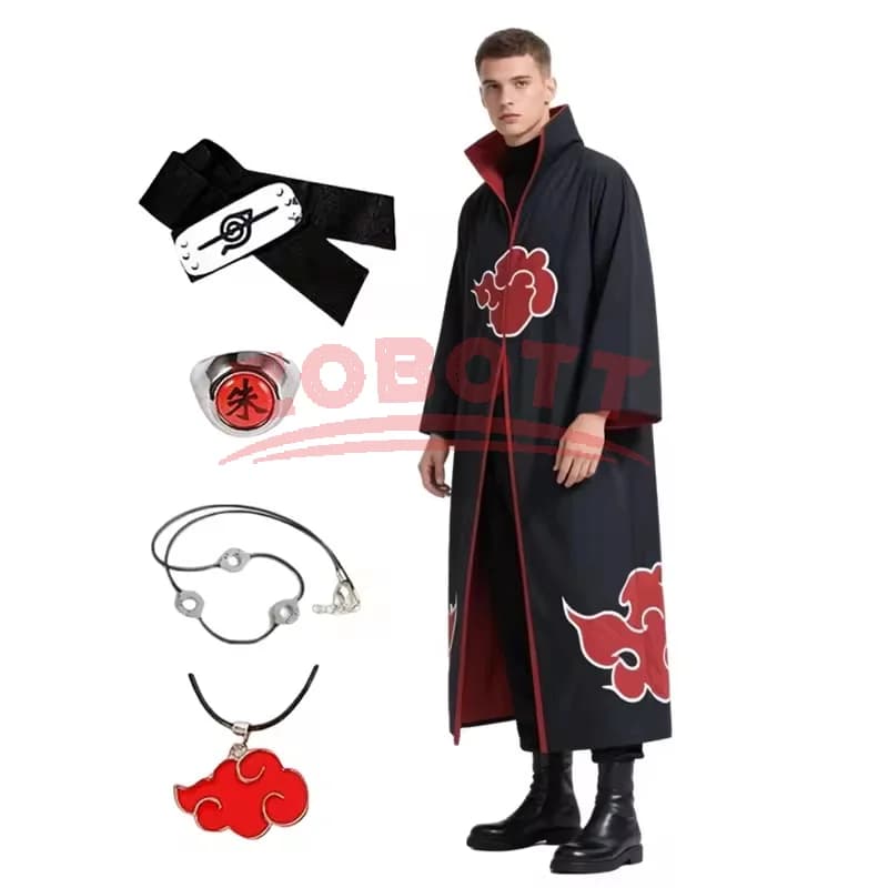 Costume Cosplay Anime Akatsuki, Black Uchiha Itachi Swimwear, Headband Dress, Halloween Accessories