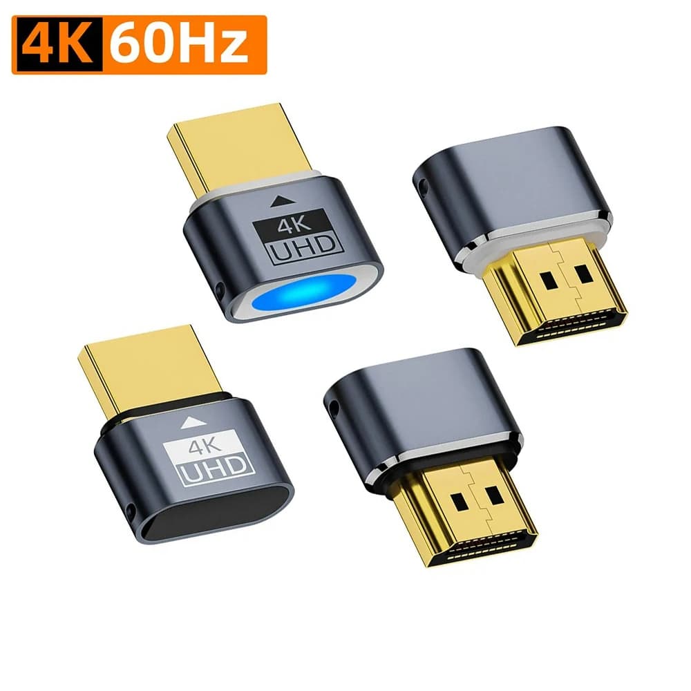 Virtual monitor with compatible fit plug HDMI Support EDID 4K@60Hz 1080@120Hz display adapter for Mining BTC graphics card