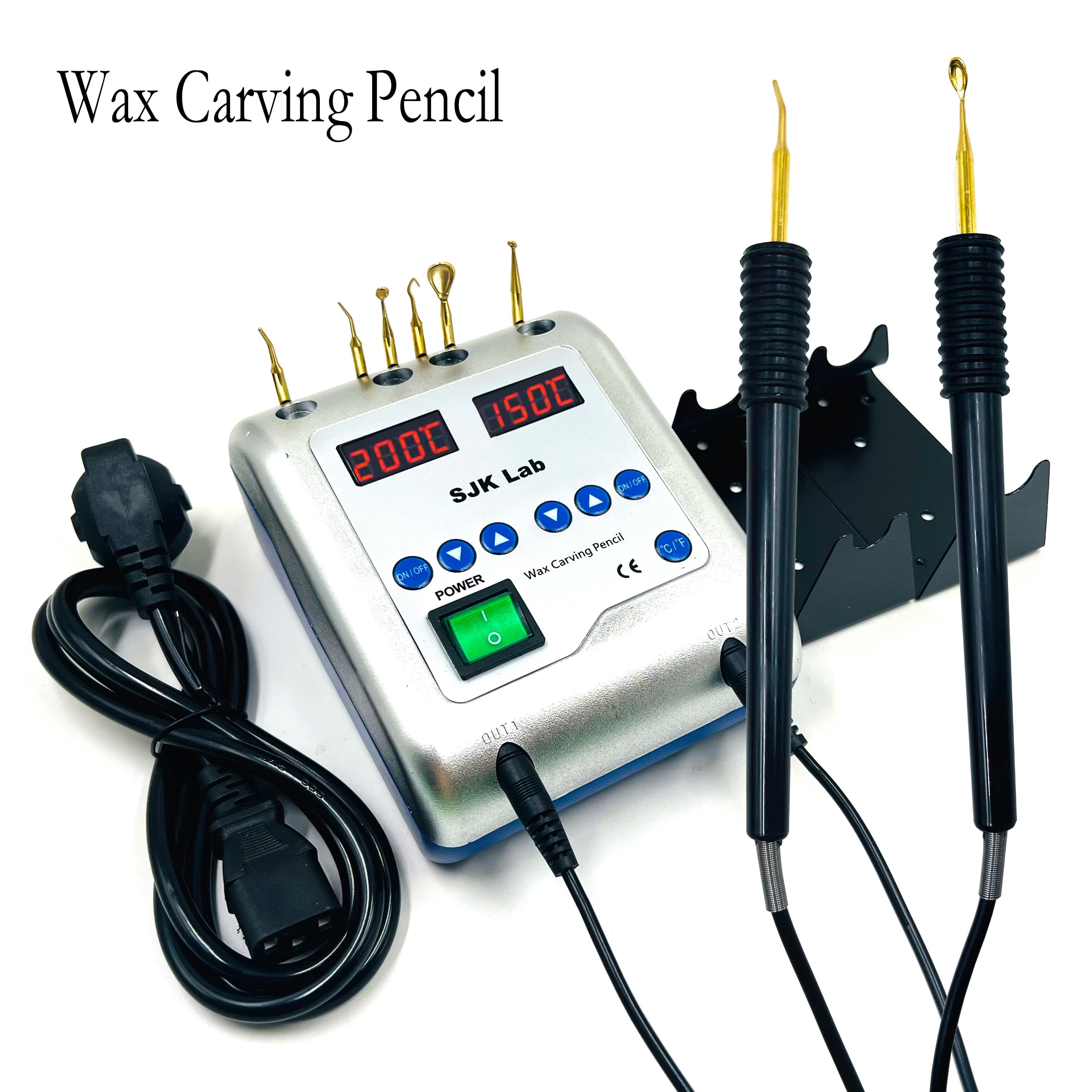Attrezzatura dentale SJK Lab Coltello ceratore elettrico da intaglio con 6 punte di cera + 2 penne 110 V 220 V