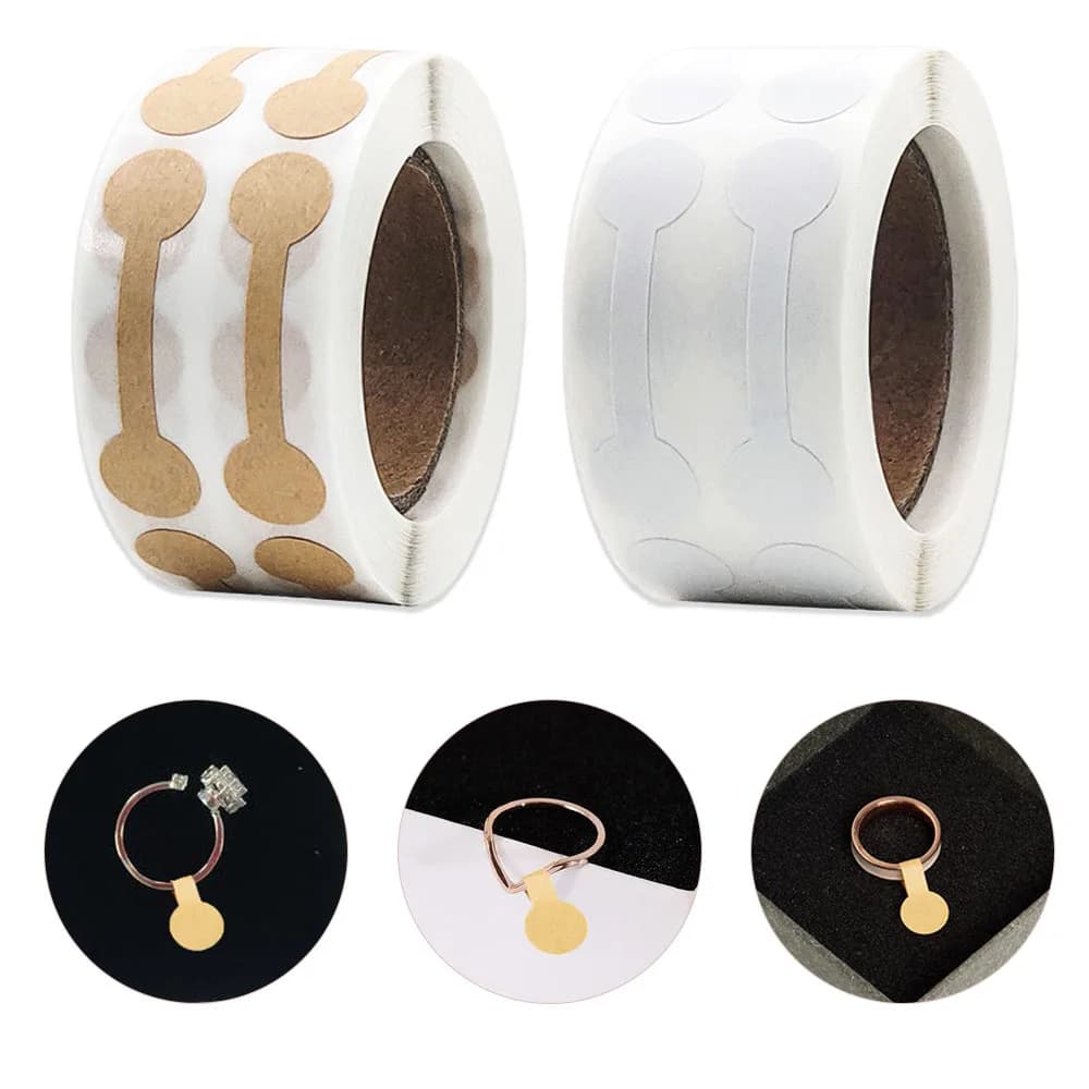 500 pieces/roll adhesive labels price kraft paper jewelry labels DlY handlebar designs for rings, necklaces, earrings and bracelets