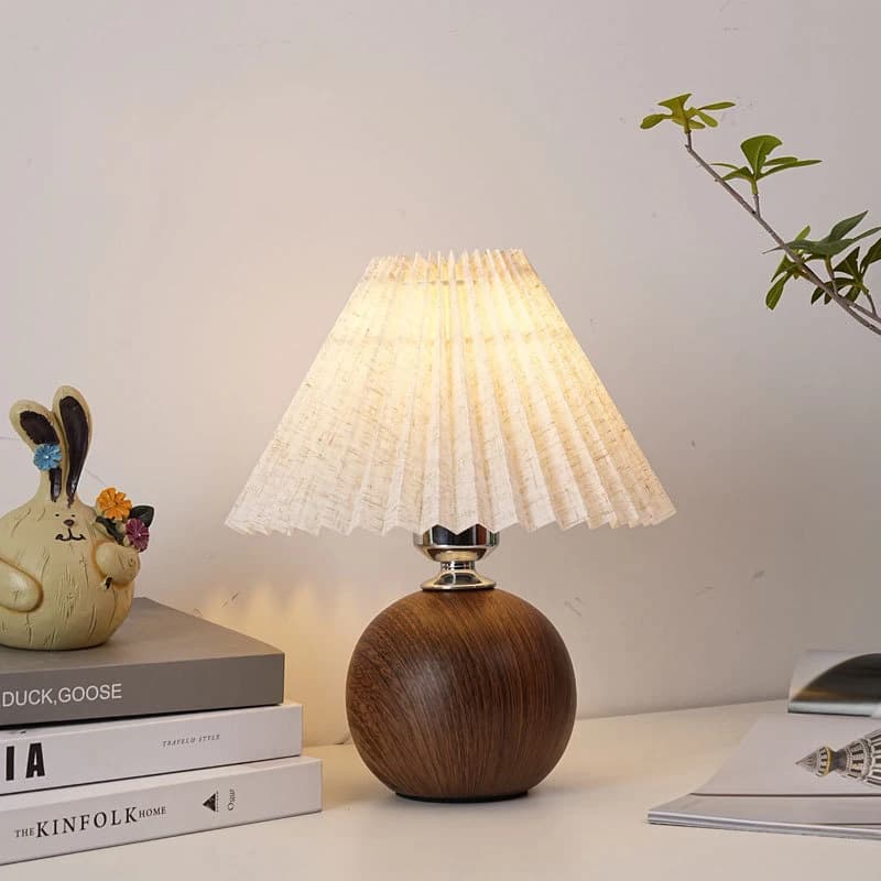 Nordic Pleated US/EU Iron Art LED Table Lamp Fabric Tricolour Light For Living Room Home Bedroom Decoration Ambient Night Light