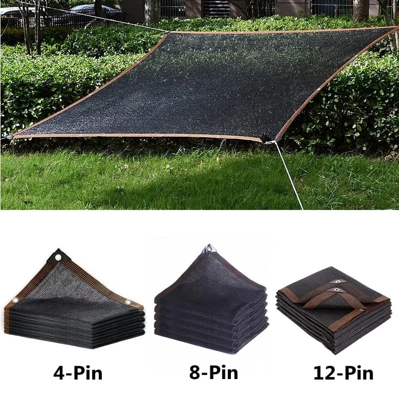 4/8/12PIN nero parasole rete ombreggiatura 60 ~ 90% pianta serra copertura rete recinzione schermo Privacy giardino capannone esterno anti-uv