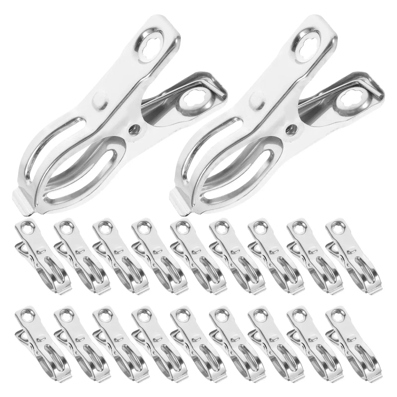 80pcs Laundry Clothes Pins windproof drying clip Stainless Steel Clothes Pegs Food Package Clip Bags Sealing Clips Clothespins